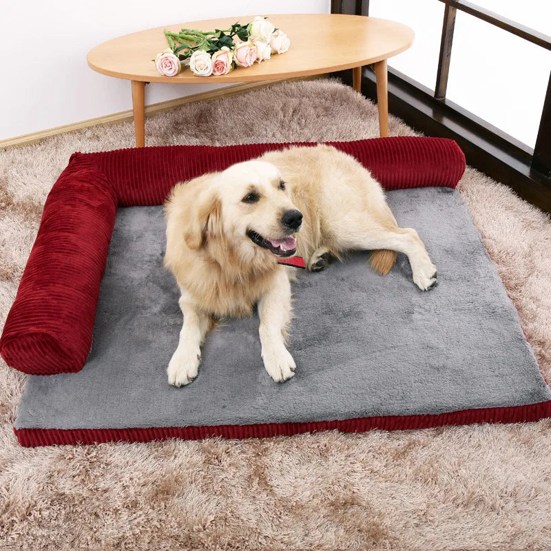 Warmes, mit Cord gepolstertes Hundebett in Übergröße, Katzenhaus, Zwingermatte, kleine, mittelgroße und große Hunde, Haussofa, Haustierkorb, Bett
