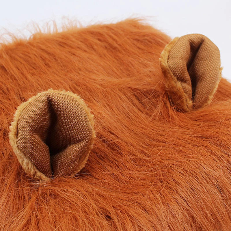 Süße Haustier Cosplay Kleidung Verklärung Kostüm Löwenmähne Winter warme Perücke Katze große Hunde Party Dekoration mit Ohr Haustierbekleidung