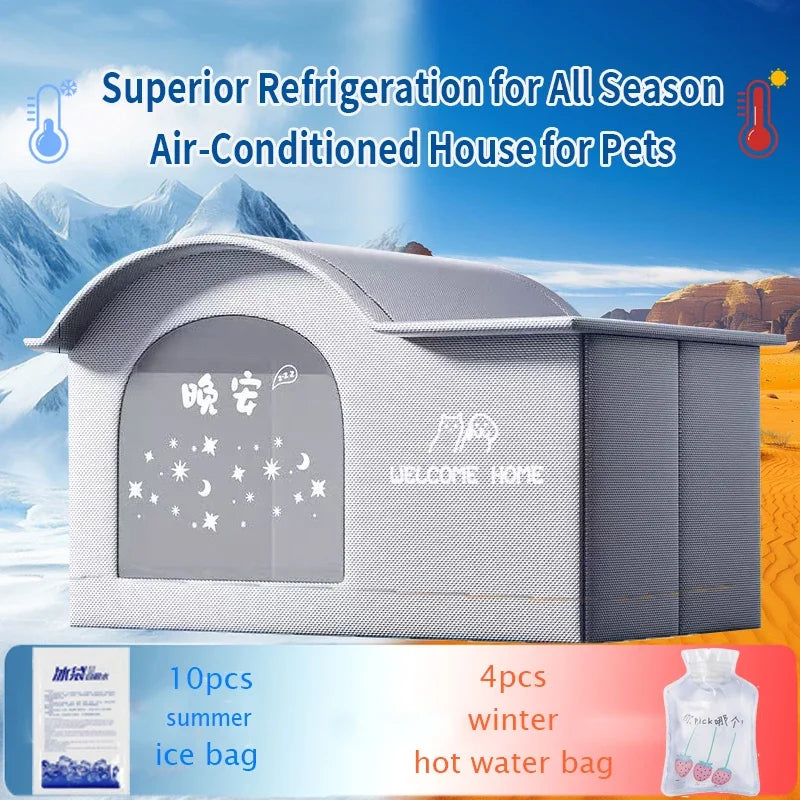 Four Seasons Cat Dog Bed Temperature Control Pet House for Summer Cooling Winter Warmth