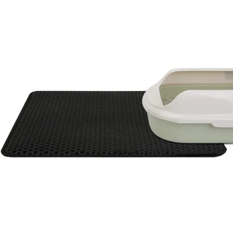 Katzenstreumatte mit Geschenk, doppellagig, wasserdicht, für Katzentoiletten, rutschfest, Sand, Katzenunterlage, waschbar, Bettmatte, Reinigungsunterlage, Produkte