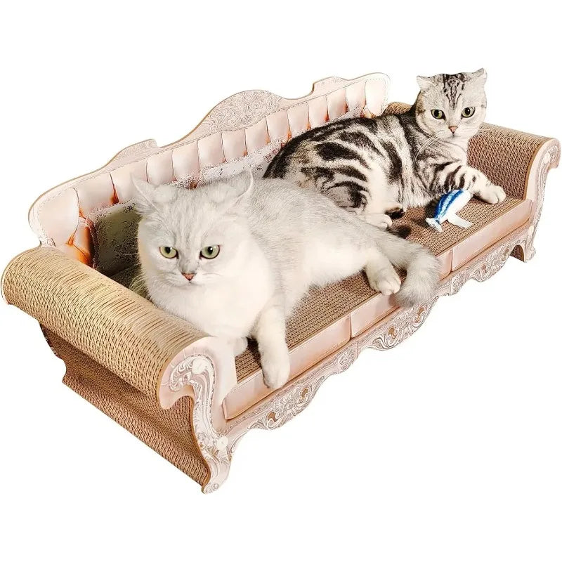 Extra Large Sofa Shaped Cat Scratcher Bed Infinity Durable Corrugated Cardboard Lounge Combining Modern Style and Functionality
