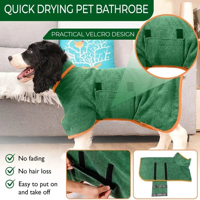 Haustier-Bademantel, hochsaugfähig, Trockenmantel für Hunde, schnelltrocknend, verstellbares Handtuchtuch für kleine, mittelgroße und große Haustiere, Hunde und Katzen