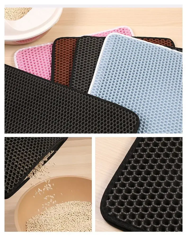 Katzenstreumatte mit Geschenk, doppellagig, wasserdicht, für Katzentoiletten, rutschfest, Sand, Katzenunterlage, waschbar, Bettmatte, Reinigungsunterlage, Produkte