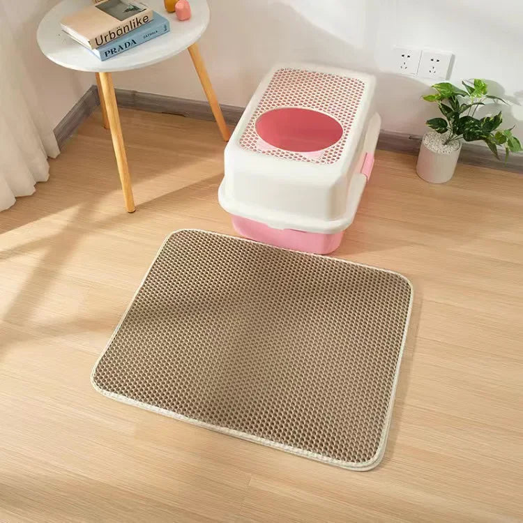 Katzenstreumatte mit Geschenk, doppellagig, wasserdicht, für Katzentoiletten, rutschfest, Sand, Katzenunterlage, waschbar, Bettmatte, Reinigungsunterlage, Produkte