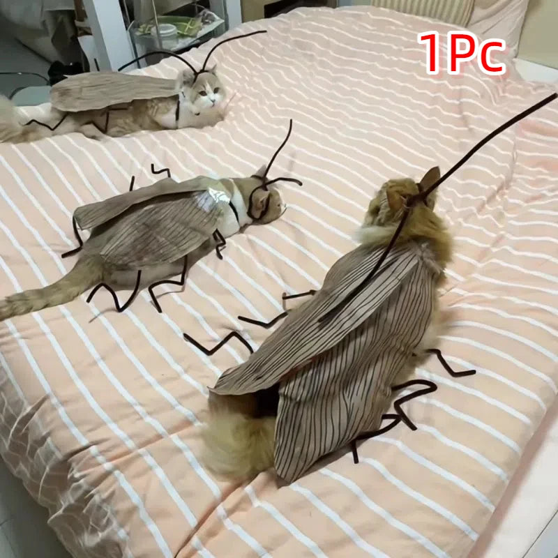 Realistic Cockroach Cat Costume with Detachable Wings Funny Cockroach Clothing for Cat | Cosplay Dress Up DIY Material Pack