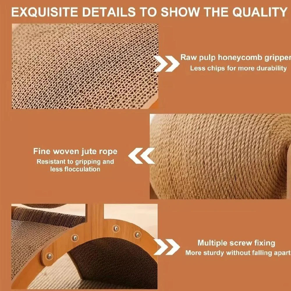 2 In 1, Cat Scratching Ball Wooden Cat Scratcher, Natural Sisal Scratch Board Scratching Column, Wear-Resistant Paw Wood Scraper