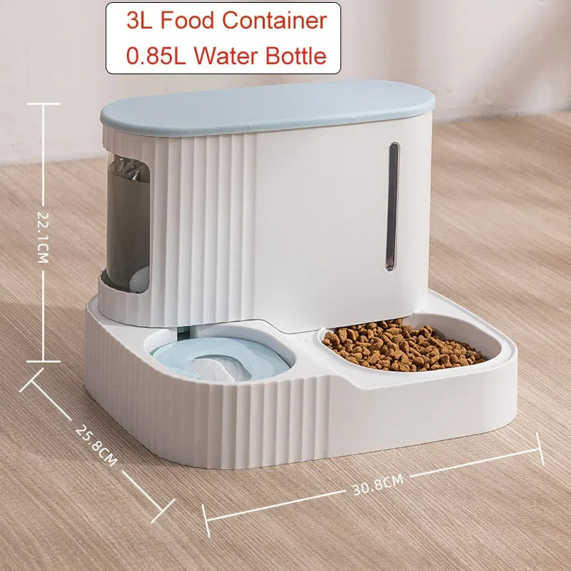 Automatischer Futterspender für Katzen mit großer Kapazität, Nass- und Trockentrennung, Hundefutterbehälter, Trinkwassernapf, Heimtierbedarf