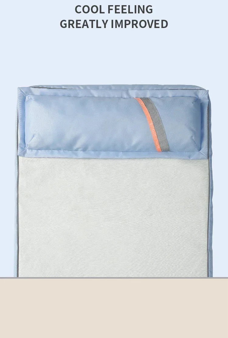 Kühlendes Hundebett für den Sommer, für große und mittelgroße Hunde, Welpen, orthopädische Memory-Schaum-Matte mit Kissen, atmungsaktiv, wasserdicht, waschbar