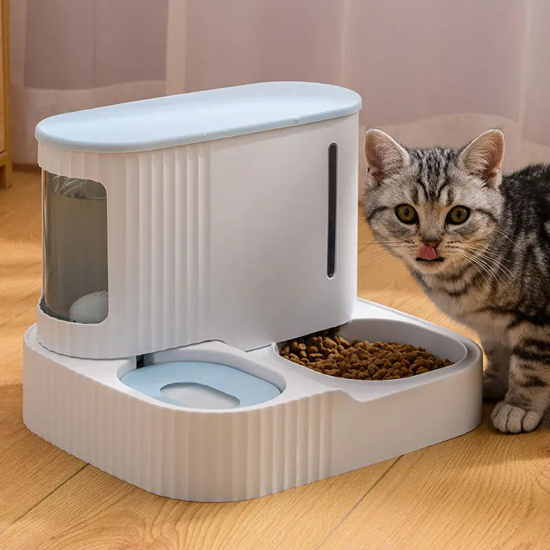 Automatischer Futterspender für Katzen mit großer Kapazität, Nass- und Trockentrennung, Hundefutterbehälter, Trinkwassernapf, Heimtierbedarf