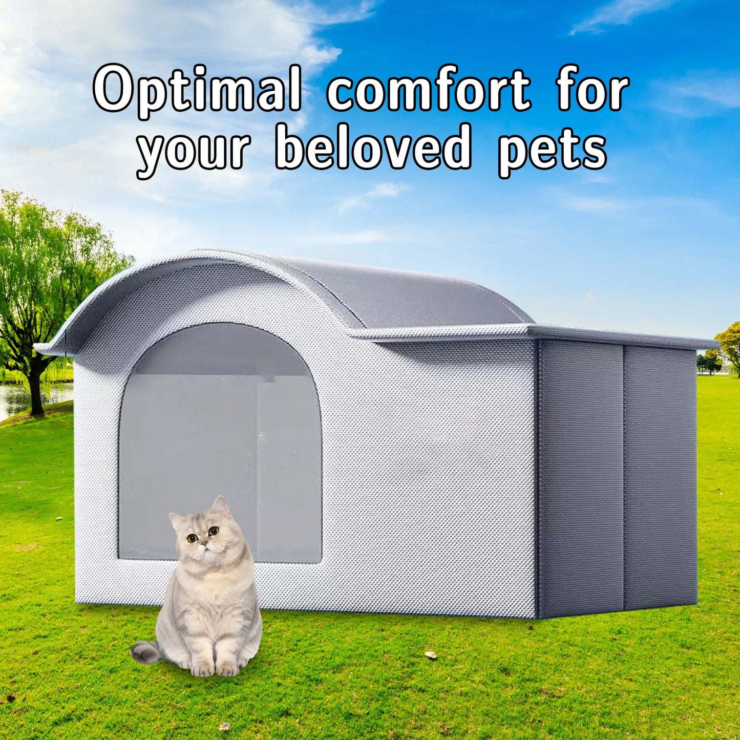 Four Seasons Cat Dog Bed Temperature Control Pet House for Summer Cooling Winter Warmth