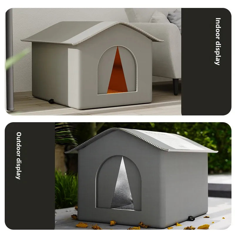 Hundehütte für Streunerkatzen, wasserdicht, für den Winter, warm, für Haustiere, Höhle, Schlafbetten, Zuhause, faltbar, waschbar, für kleine Hunde, Welpenbedarf