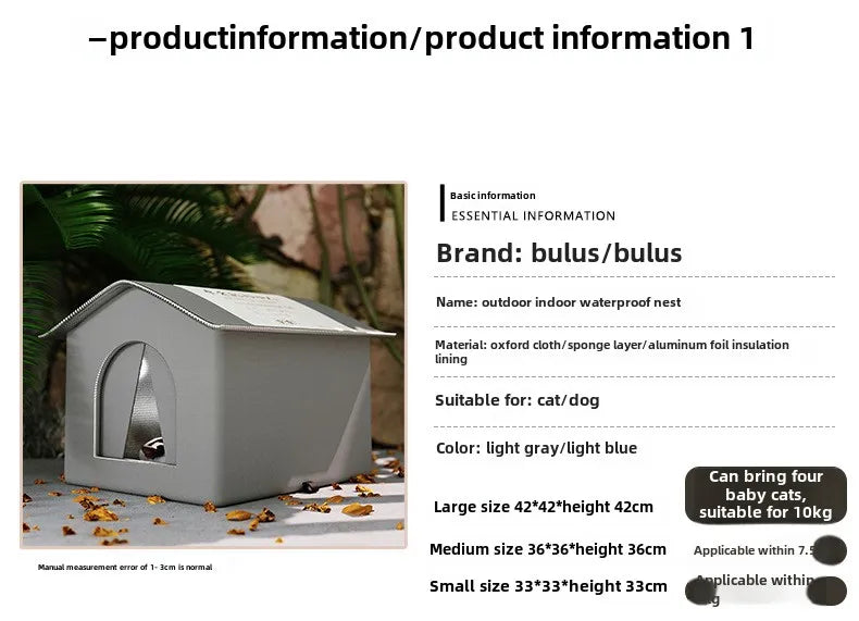 Hundehütte für Streunerkatzen, wasserdicht, für den Winter, warm, für Haustiere, Höhle, Schlafbetten, Zuhause, faltbar, waschbar, für kleine Hunde, Welpenbedarf
