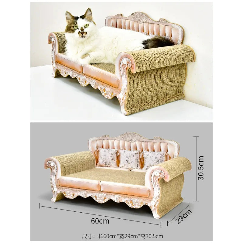 Extra Large Sofa Shaped Cat Scratcher Bed Infinity Durable Corrugated Cardboard Lounge Combining Modern Style and Functionality