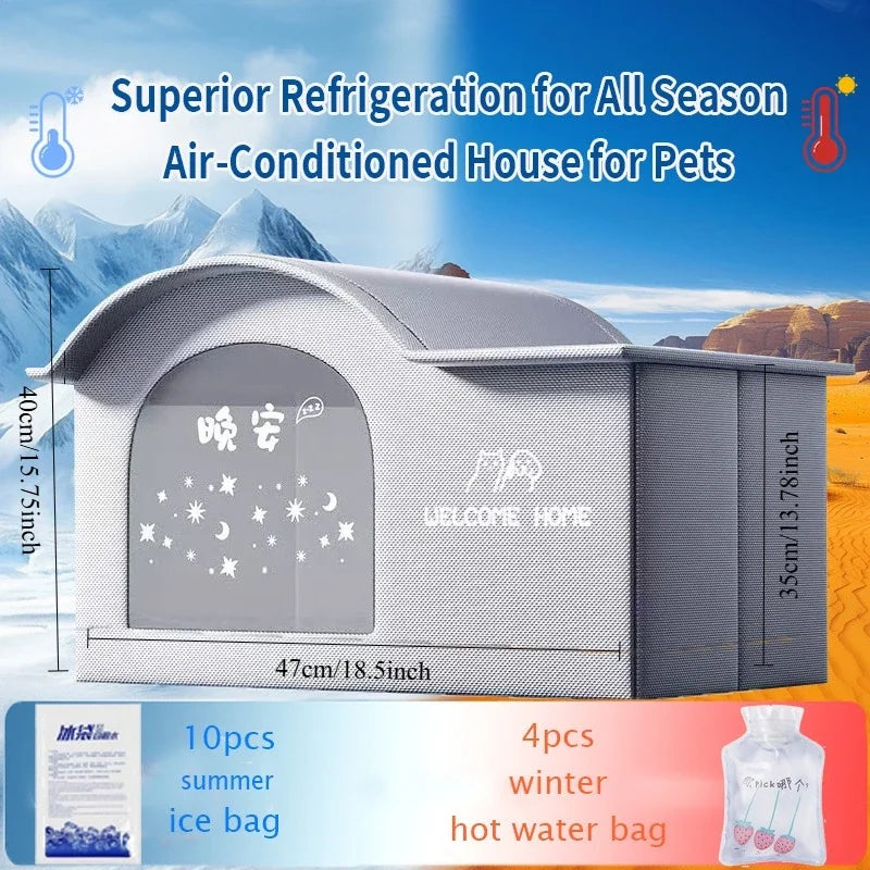 Four Seasons Cat Dog Bed Temperature Control Pet House for Summer Cooling Winter Warmth