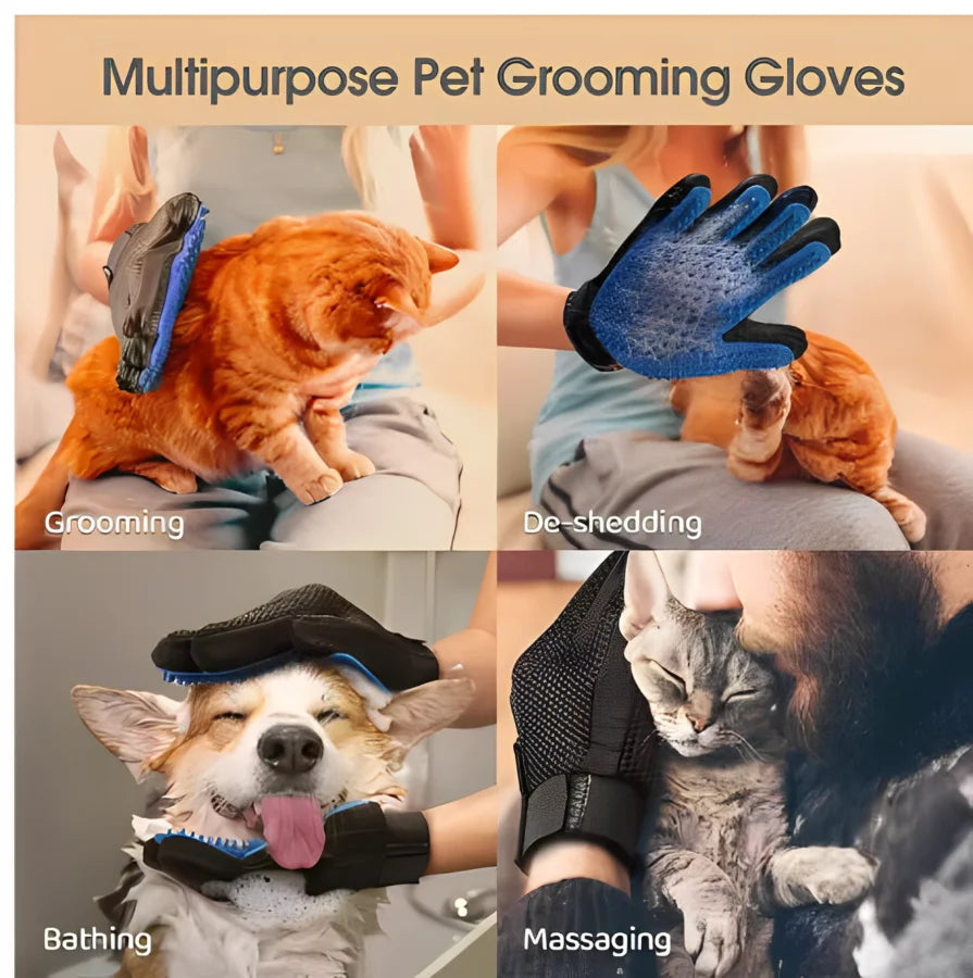 Tierhaar-Handschuh, Kamm, Haustier-Hunde-Katzen-Pflege-Reinigungshandschuh, Enthaarungs-Haarentferner, Massagebürste, Tierbedarf, Katzenzubehör