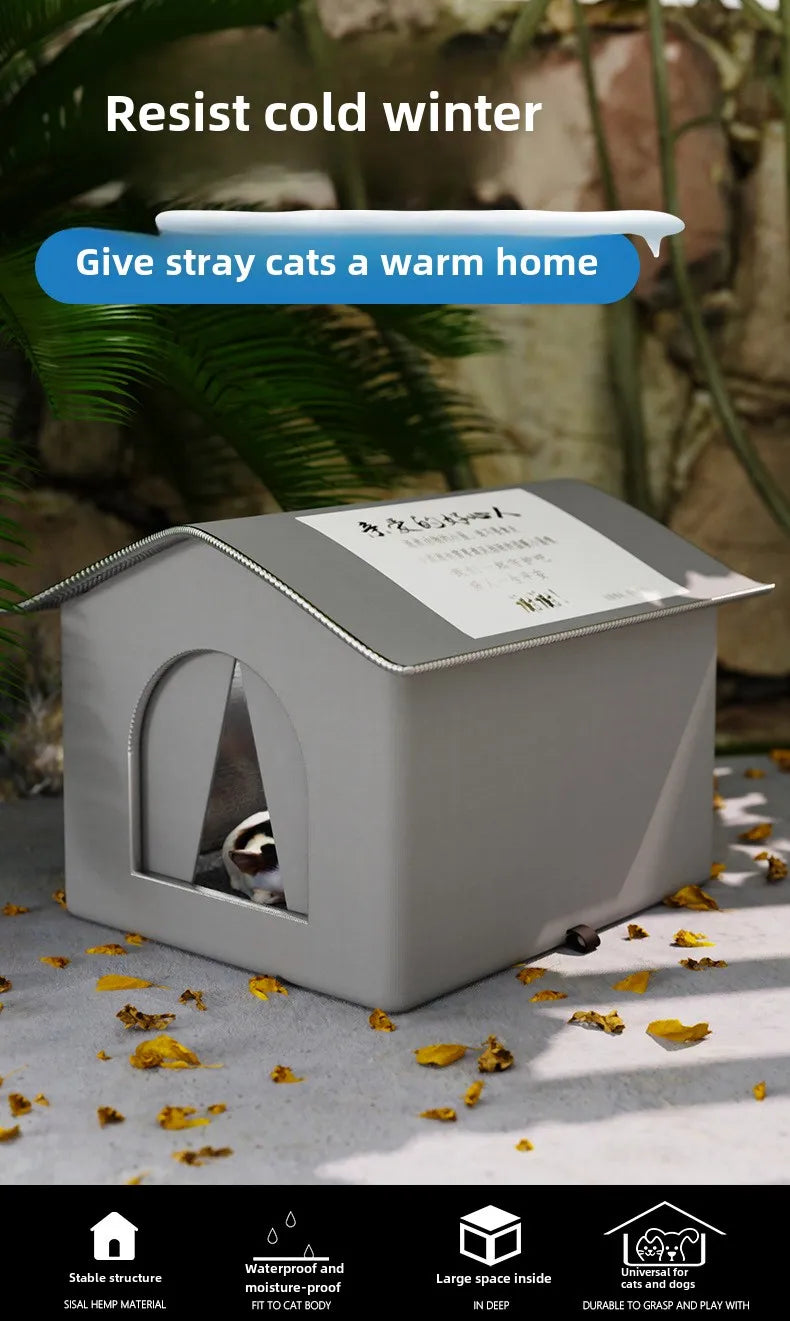 Hundehütte für Streunerkatzen, wasserdicht, für den Winter, warm, für Haustiere, Höhle, Schlafbetten, Zuhause, faltbar, waschbar, für kleine Hunde, Welpenbedarf