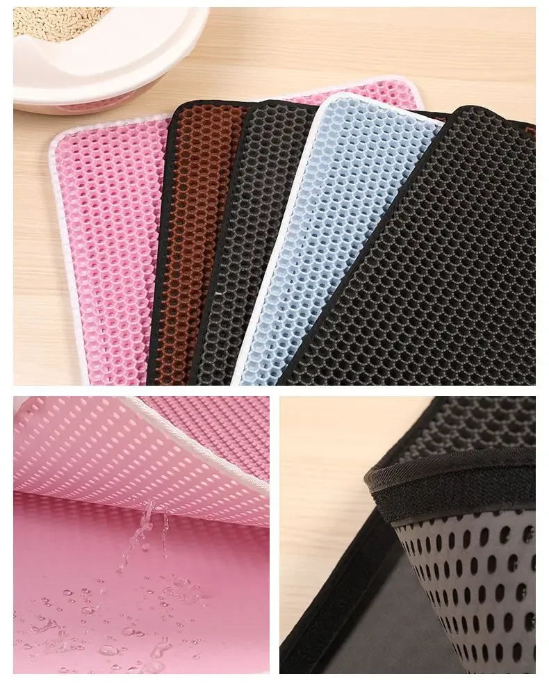 Katzenstreumatte mit Geschenk, doppellagig, wasserdicht, für Katzentoiletten, rutschfest, Sand, Katzenunterlage, waschbar, Bettmatte, Reinigungsunterlage, Produkte