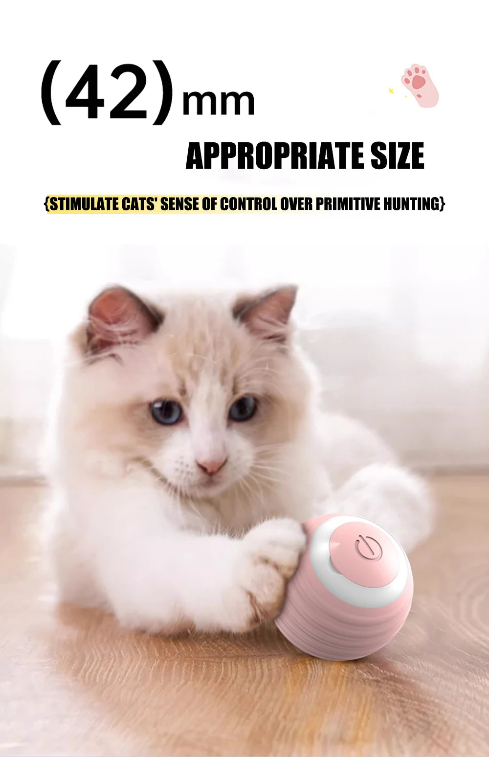 Interaktiver Katzenball, elektrischer automatischer Rollball, intelligentes Spielzeug für Katzen, intelligentes Katzenspielzeug, rotierender Ball, Katzenspielzubehör