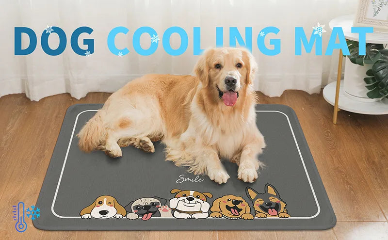 Kühlende Gel-Haustiermatte für den Sommer, doppellagiges Eisseiden-Pad mit rutschfester Unterseite, fusselfrei und kaufest für Katzen/Hunde, CE-zertifiziert