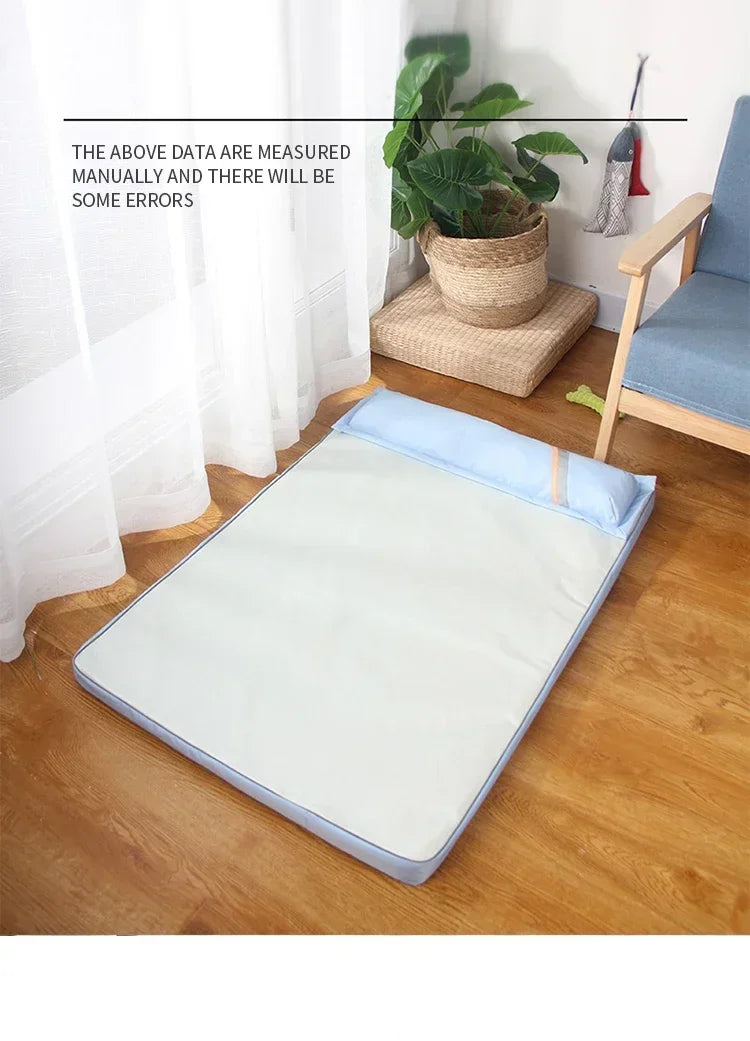 Kühlendes Hundebett für den Sommer, für große und mittelgroße Hunde, Welpen, orthopädische Memory-Schaum-Matte mit Kissen, atmungsaktiv, wasserdicht, waschbar