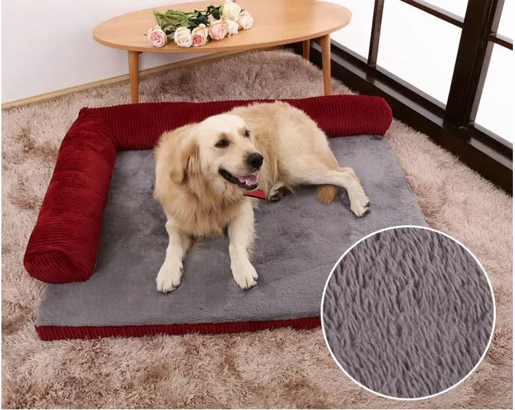 Warmes, mit Cord gepolstertes Hundebett in Übergröße, Katzenhaus, Zwingermatte, kleine, mittelgroße und große Hunde, Haussofa, Haustierkorb, Bett