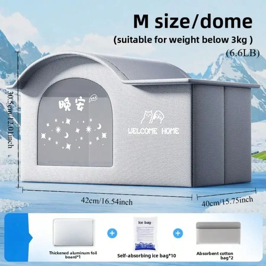 Four Seasons Cat Dog Bed Temperature Control Pet House for Summer Cooling Winter Warmth
