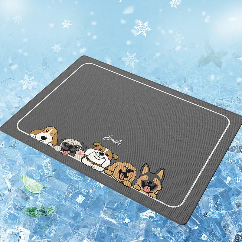 Kühlende Gel-Haustiermatte für den Sommer, doppellagiges Eisseiden-Pad mit rutschfester Unterseite, fusselfrei und kaufest für Katzen/Hunde, CE-zertifiziert