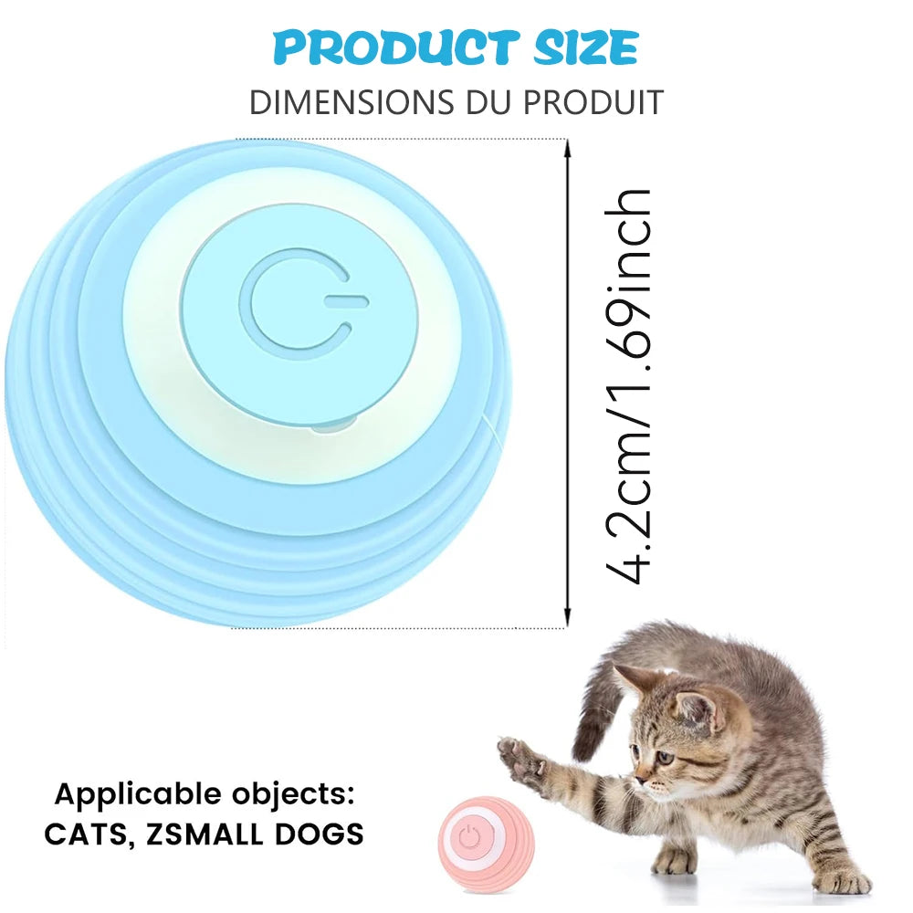 Interaktiver Katzenball, elektrischer automatischer Rollball, intelligentes Spielzeug für Katzen, intelligentes Katzenspielzeug, rotierender Ball, Katzenspielzubehör