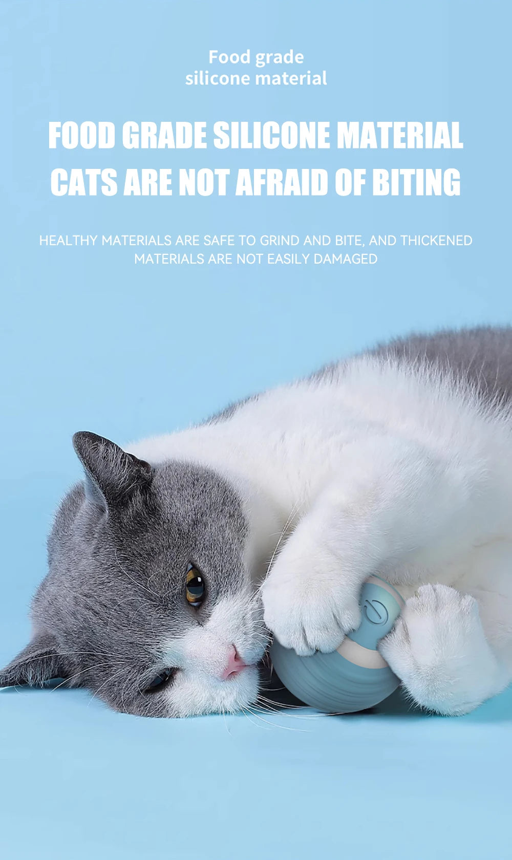 Interaktiver Katzenball, elektrischer automatischer Rollball, intelligentes Spielzeug für Katzen, intelligentes Katzenspielzeug, rotierender Ball, Katzenspielzubehör