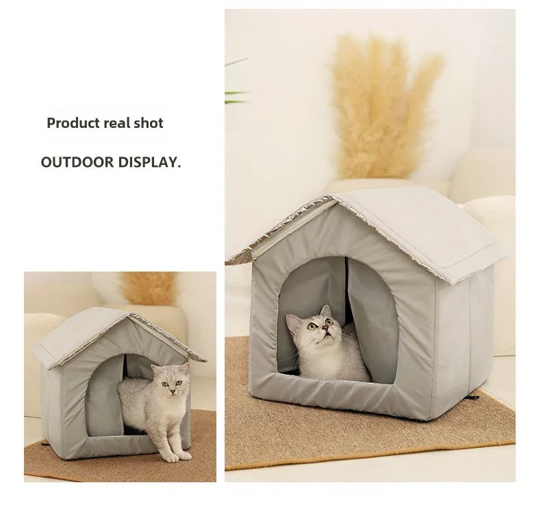 Hundehütte für Streunerkatzen, wasserdicht, für den Winter, warm, für Haustiere, Höhle, Schlafbetten, Zuhause, faltbar, waschbar, für kleine Hunde, Welpenbedarf
