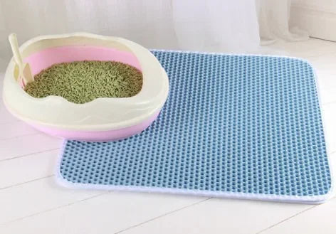 Katzenstreumatte mit Geschenk, doppellagig, wasserdicht, für Katzentoiletten, rutschfest, Sand, Katzenunterlage, waschbar, Bettmatte, Reinigungsunterlage, Produkte