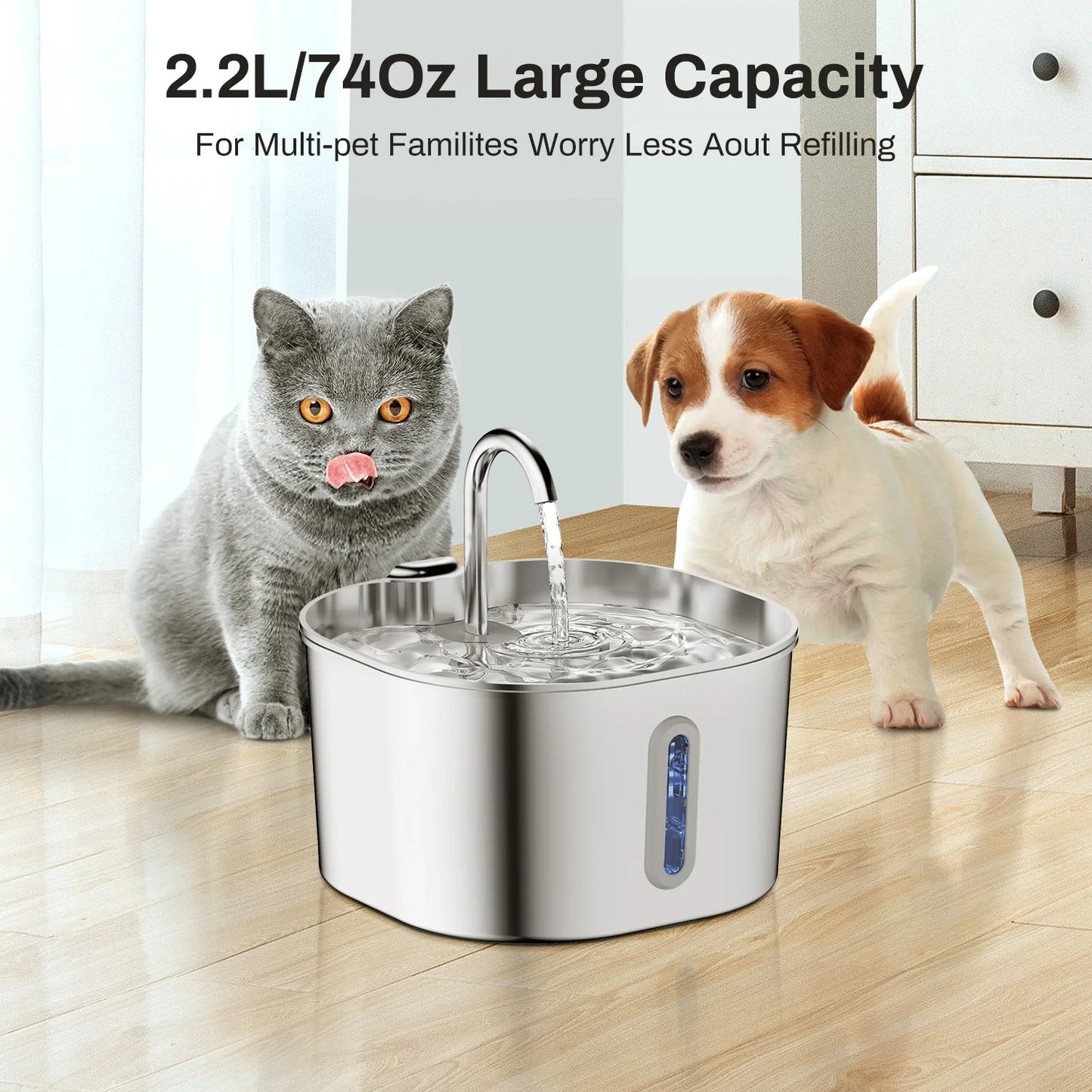 Automatischer Futterspender für Katzen mit Knopf, intelligenter, langsamer Futterspender für Hunde mit großer Kapazität und Zeitsteuerung, Futternapf für Katzentrockenfutter