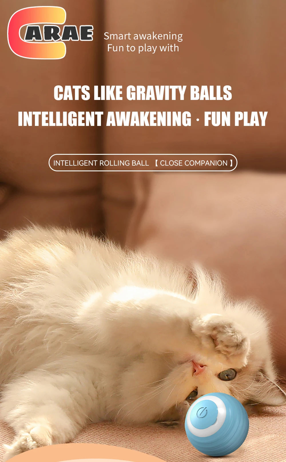 Interaktiver Katzenball, elektrischer automatischer Rollball, intelligentes Spielzeug für Katzen, intelligentes Katzenspielzeug, rotierender Ball, Katzenspielzubehör