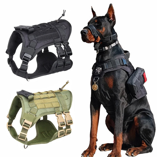Militärisches großes Hundegeschirr, Trainingsweste für Deutsche Schäferhunde, taktisches Hundegeschirr und Leine-Set für Hundezubehör
