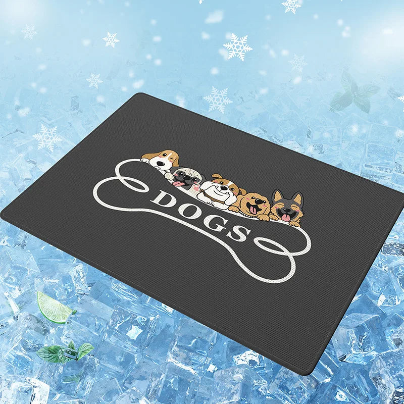 Summer Cooling Gel Pet Mat-Double Layer Ice Silk Pad with Anti-Slip Base,Non-Shedding&Chew-Resistant for Cats/Dogs  CE Certified