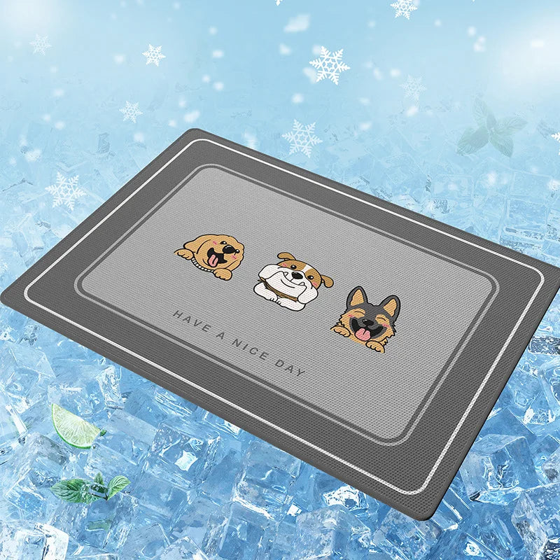 Summer Cooling Gel Pet Mat-Double Layer Ice Silk Pad with Anti-Slip Base,Non-Shedding&Chew-Resistant for Cats/Dogs  CE Certified
