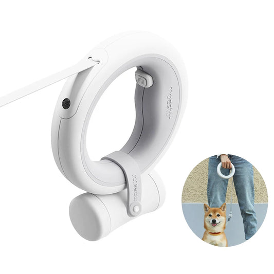 Youpin MOESTAR Einziehbarer Hundeleinenring, flexibles 3,0 m langes Hundezugseil, Hundehalsband, LED-Nachtlicht, Auslaufleinenseil