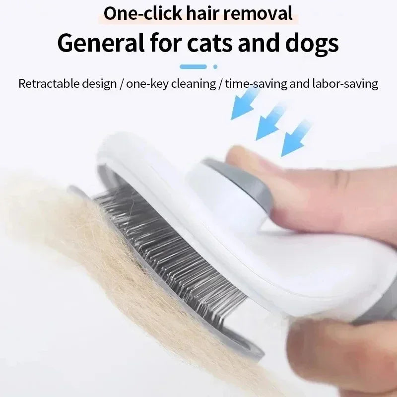 Selbstreinigende Enthaarungsbürste für Haustiere, Hundepflegewerkzeug mit Haarkamm für Katzen zur Kontrolle des Haarausfalls, Bürstenhaarentferner für Haustierprodukte