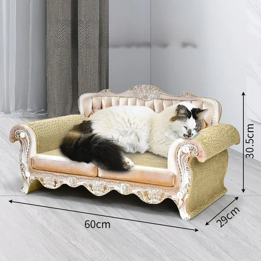 Extra großes Katzenkratzbett in Sofaform, Infinity-Lounge aus strapazierfähiger Wellpappe, die modernen Stil und Funktionalität vereint