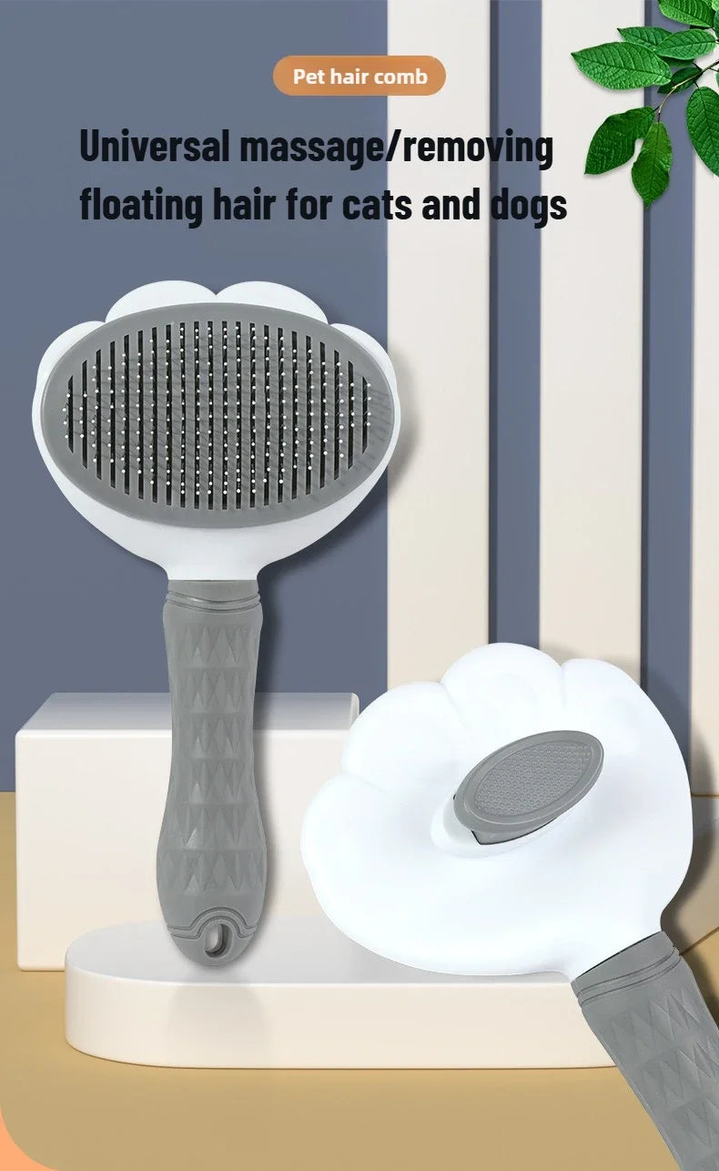 Selbstreinigende Enthaarungsbürste für Haustiere, Hundepflegewerkzeug mit Haarkamm für Katzen zur Kontrolle des Haarausfalls, Bürstenhaarentferner für Haustierprodukte