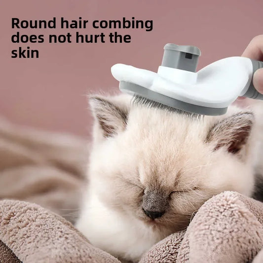 Selbstreinigende Enthaarungsbürste für Haustiere, Hundepflegewerkzeug mit Haarkamm für Katzen zur Kontrolle des Haarausfalls, Bürstenhaarentferner für Haustierprodukte