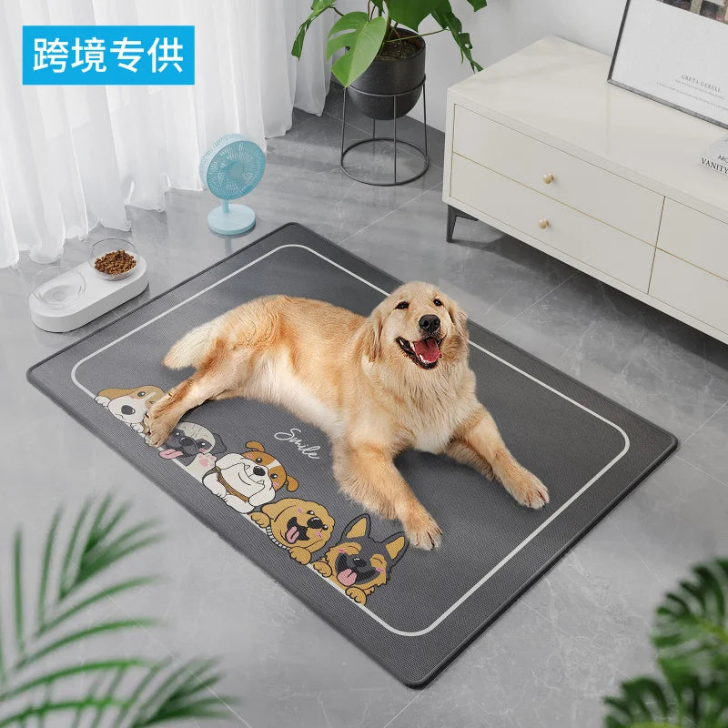 Summer Cooling Gel Pet Mat-Double Layer Ice Silk Pad with Anti-Slip Base,Non-Shedding&Chew-Resistant for Cats/Dogs  CE Certified